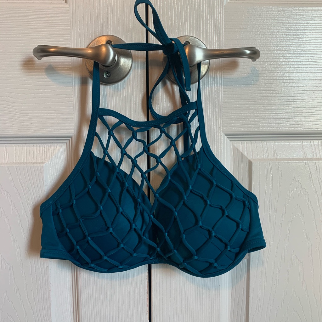 Blue Pattern Bikini Top